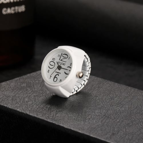 Lancardo Round Ring Watch, One Size Fits All, with Lid Cover, for Men and Women, Analog, Easy To Read, Daily Accessory, Commuting, Christmas Gift, Bir