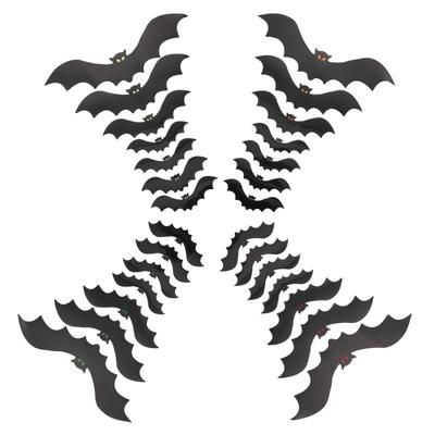 28 Pcs Stickers Magnetic Bat Festival Fridge Decor Halloween Refrigerator Magnets Decors Black Office