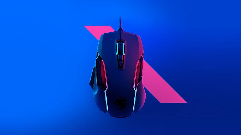 ROCCAT Kone AIMO Remastered Kabelgebundene Gaming MMO Maus für Windows 7 oder neuer, Japanisch, Geflochtenes Kabel, Weiß, Optisch, 16K, Mehrere Tasten, 130g, RGB, [Offiziell