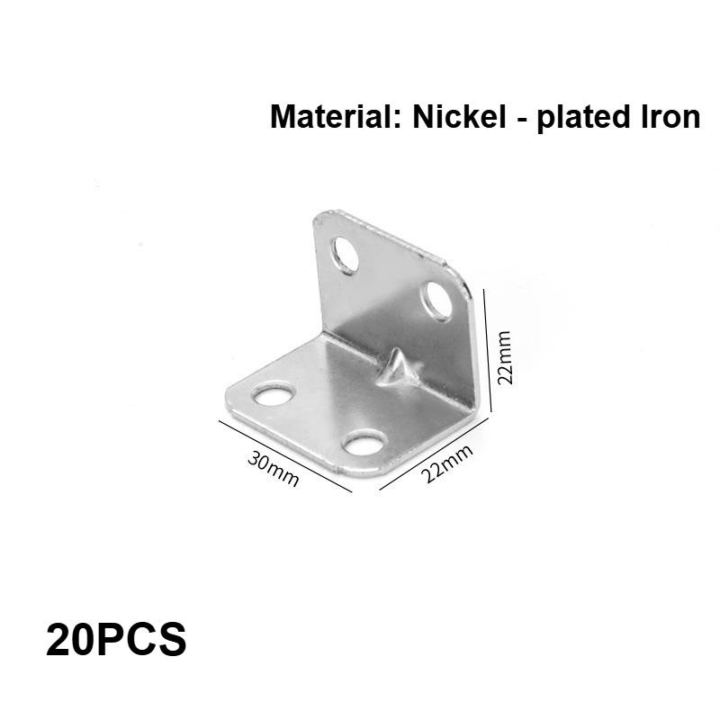 10/20PCS Thickened 4 Hole L Shaped Angle Bracket Iron 90 Degree Right Angle Furniture Wood Cabinet Fixing Connector Brace