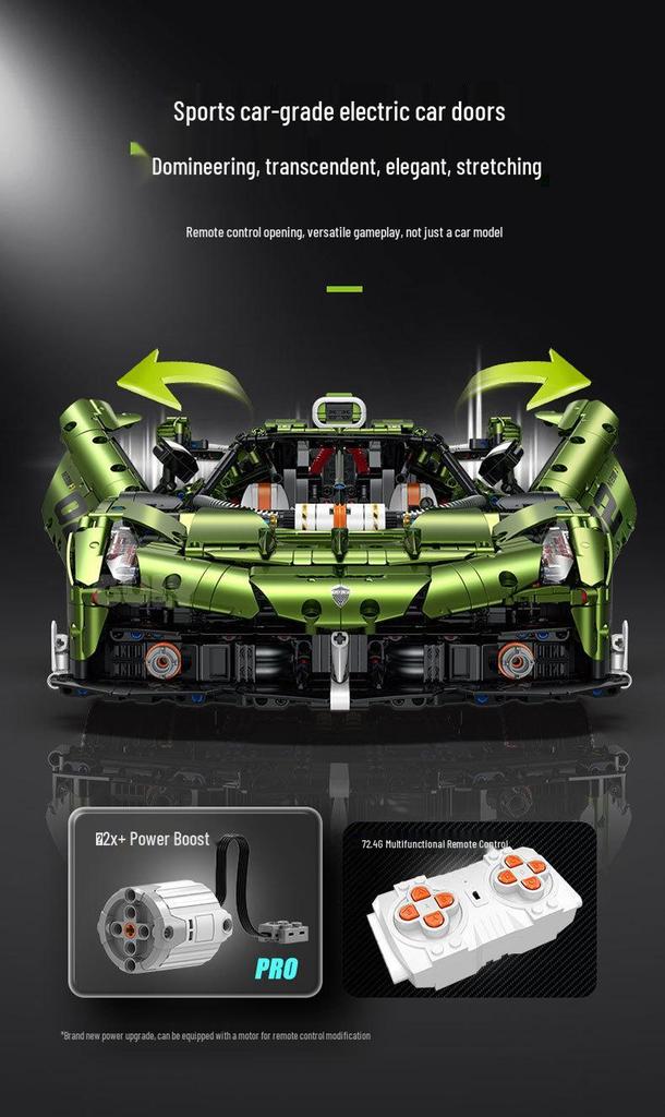 Gu Li 10628 Mamba Green Koenigsegg Sports Car Building Blocks Compatible with Lego