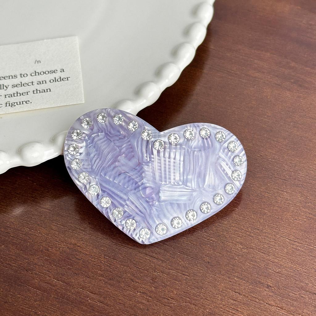 

And Versatile Fashionable Heart Rhinestone Hair Accessories For Any Outfit Purple Clip
