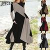 Fashion Autumn Winter Long Sleeve O-Neck Casual Dresses