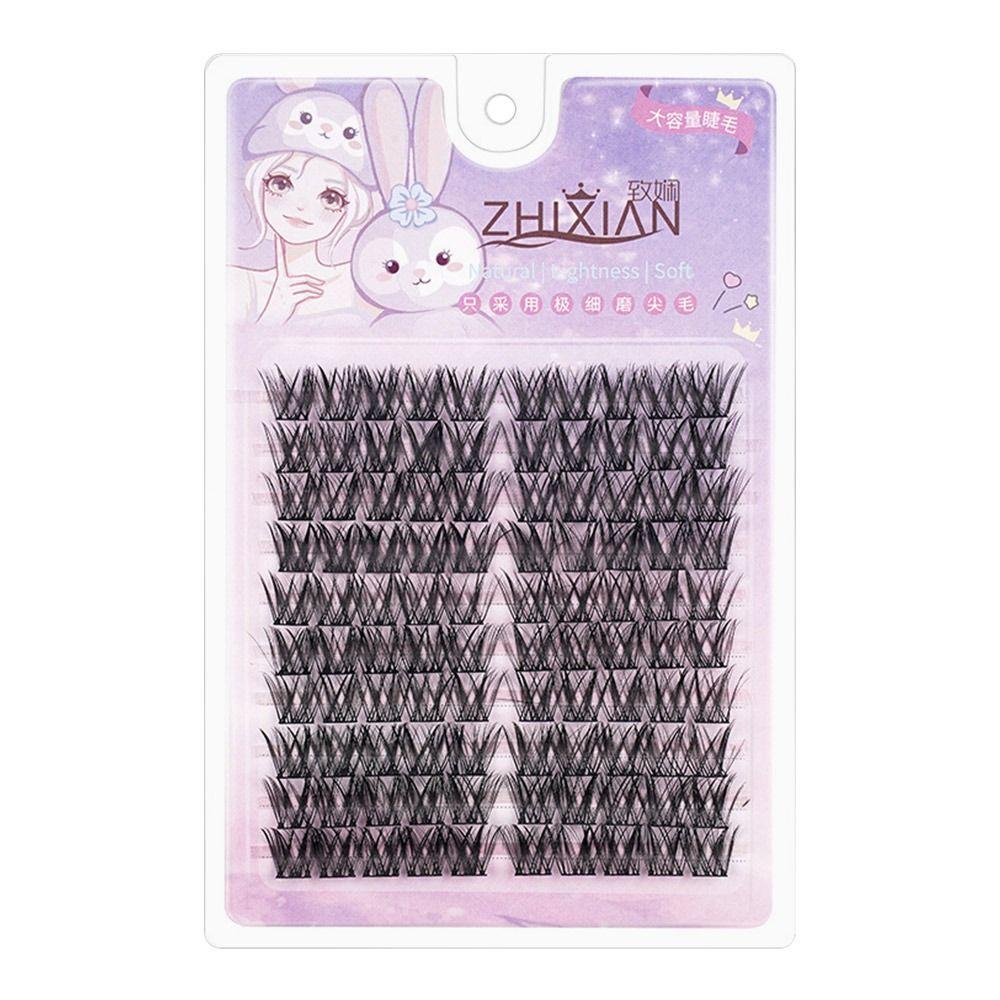 With Jelly Glue Strips Sunflower False Eyelashes Glue Free Segmented False Eyelashes Men