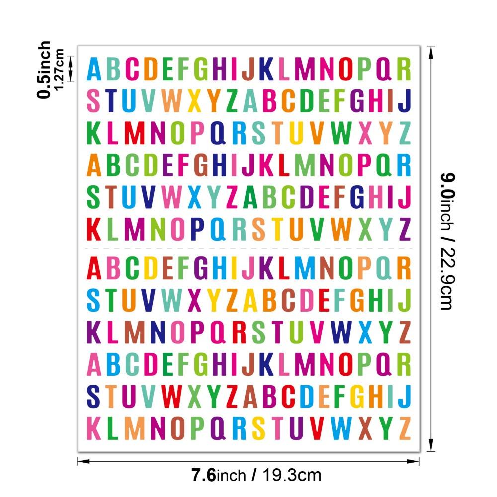 5Pcsset 0.5 Inch Functional Planner Stickers Vinyl Waterproof Black White Colorful Diy Letter Sticker For Cup Laptop Price Tag