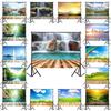 Professional Nature Landscape Photography Backdrop, Wood Floor Scenic Background for Baby Portrait Photo Studio, Waterfall Lake Forest Party Decor