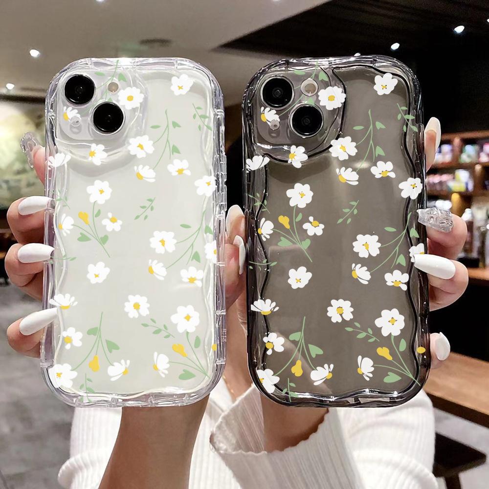 North American Station Ins Wind Fresh Little White Flower Mobile Phone Case iPhone12pm Simple Women's Soft Silicone Apple 16pro