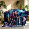 Custom Name Personalized Harley Quinn Print Blanket, Home Decor, Bedroom, Sofa, Camping, Couch, Gifts for Birthday Christmas