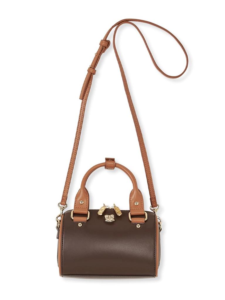 Furfur Mini Boston Bag RWGB252506 BRW Logo-Crimped Women's