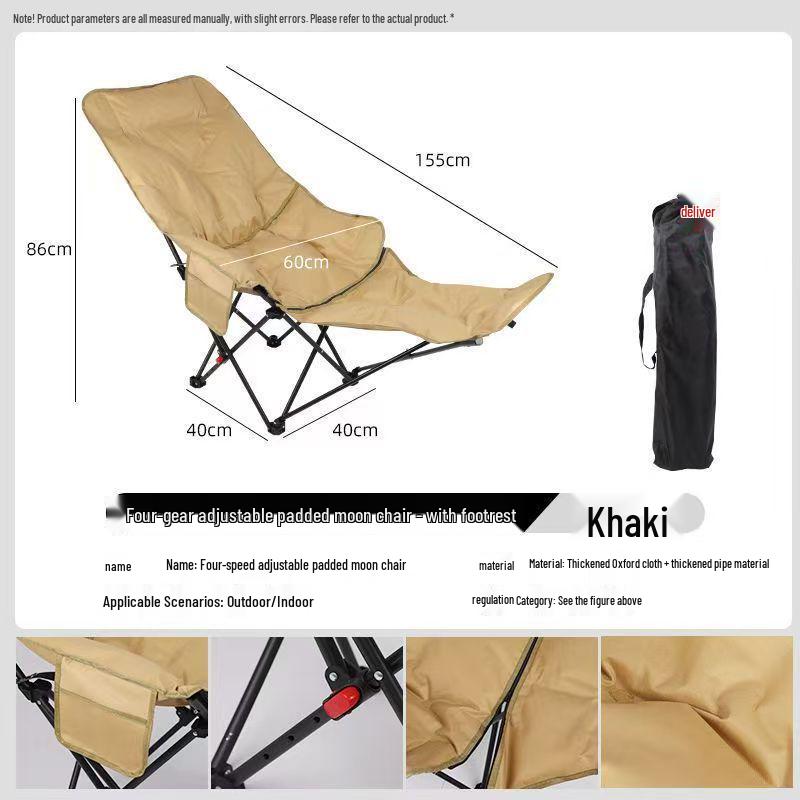 Adjustable Padded Moon Chair: Office & Camping Recliner for Sitting or Sleeping