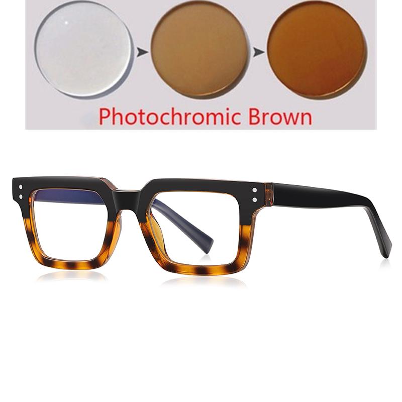 Blue Frame Light Blocker PC Shortsighted Prescription Eyeglasses for Women TR90 Material Myopic Photochromic Eyeglasses -0.5 -0.75 To -6.0