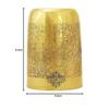 Pure Brass Glass Tumbler with Floral Embossed Straight Design, for Drinking Serving Water, Yoga & Ayurveda, Volume-300 ML, Set of 6