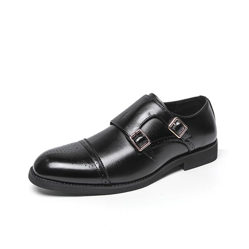 Men s Plus Size Pointed Toe Leather Shoes - Spring/Autumn British Style Business Casual 41
