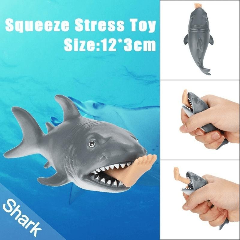 1Pcs Quirky Spoof Squeeze and Spit Foot Shark Stress Relief Toy