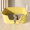 Semi Enclosed Cat Litter Box Anti Splashing Cat Toilet Sand Box with Litter Shovel Pet Bedpan Tray Pet Cleaning Supplies