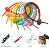 10 Stück/Set Weiche Gummi Kabelaufwickler für Kopfhörer Lade-Datenkabel Klettband-Clips DIY Kabelhalter Kabelorganisator Management