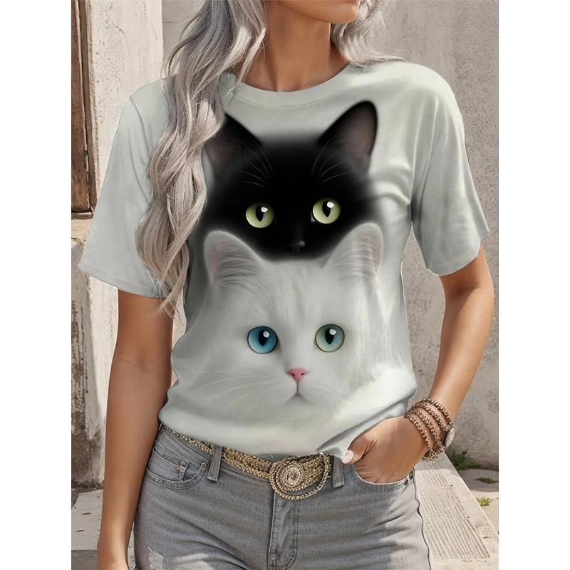 Women's Short Sleeve Round Neck T Shirt Tees Harajuku Y2K Tops Female Clothing