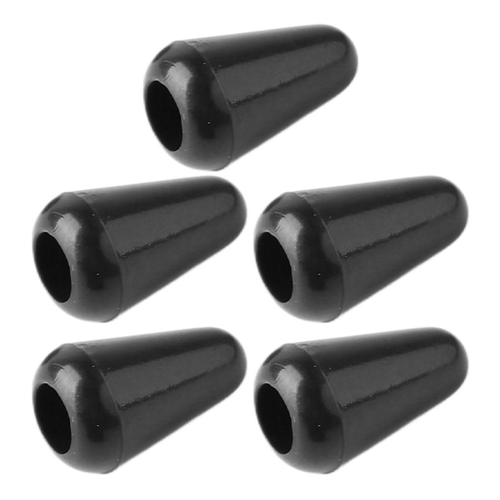 5Pcs Pickup Selector Switch Tip Electric Guitar 5 Way Knob Cap Plastic Hat Universal Accessories Black