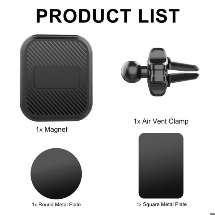 Support Téléphone Magnétique Voiture Universel, Compact Mini Léger Stable Réglable - Noir
