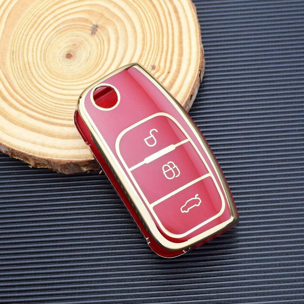 Shell Fob TPU Car Soft Folding Key Case Holder Full Cover For Ford Focus 2 Falcon Escape Galaxy Kuga B-Max C-Max Ecosport Fiesta