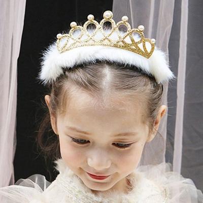 Bonnie House Winter Fluffy Princess Tiara Crown Headband