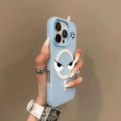 Étui de téléphone magnétique 2-en-1 en gel pour Apple Magsafe Design de personnalité dessin animé Sens du style Ins mignon haut de gamme