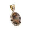 Natural Pietersite Gemstone 925 Solid Sterling Silver TwoTone Pendant 1.50" F3n98