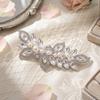 Bridal Rhinestone Pearl Hair Clip Alloy Comb Shaped Accessory With Crystal And Pearl Decoration For Wedding Dress