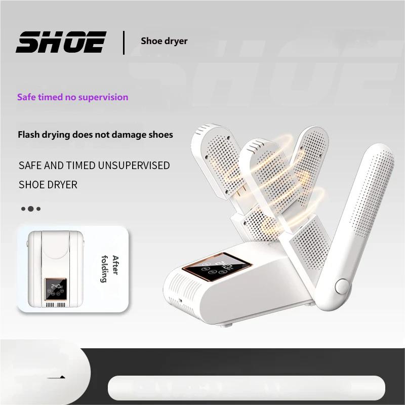 Shoe Dryer Portable Electric Shoe and Boot Dryer 180° Folding Design Smart Display for Shoes Gloves Hats Socks Ski Boots