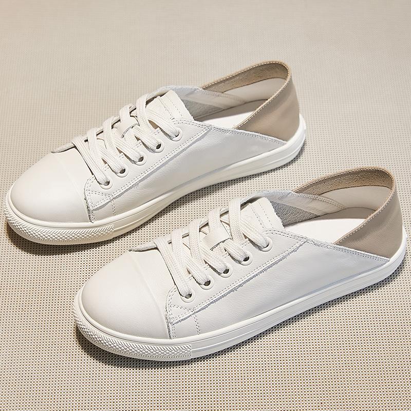 

Новые универсальные одинарные туфли для беременных женщин, белые туфли из натуральной кожи, осенние кроссовки, повседневная мягкая подошва 40