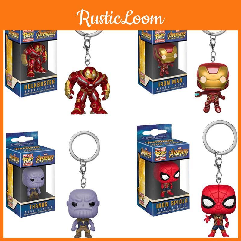 Idea Marvel Funko Pop Avenger Hulk Iron Man Keychain Figure Backpack Pendant