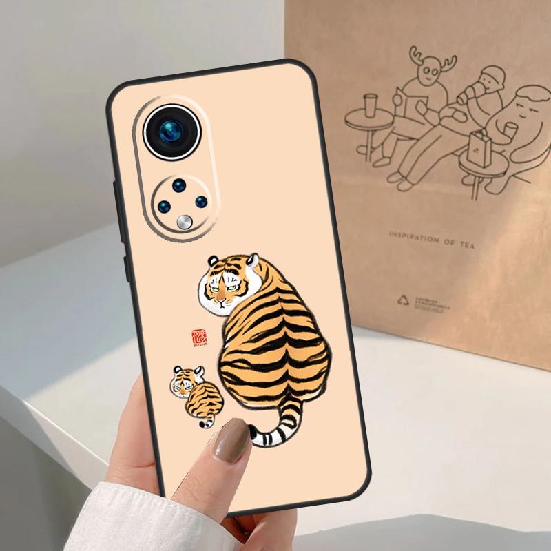Cartoon Fat Tiger Case For Honor Magic 7 5 6 8 Pro Honor 50 70 90 Lite X9c X9b X9a X8a X8b 200 400 Pro Cover