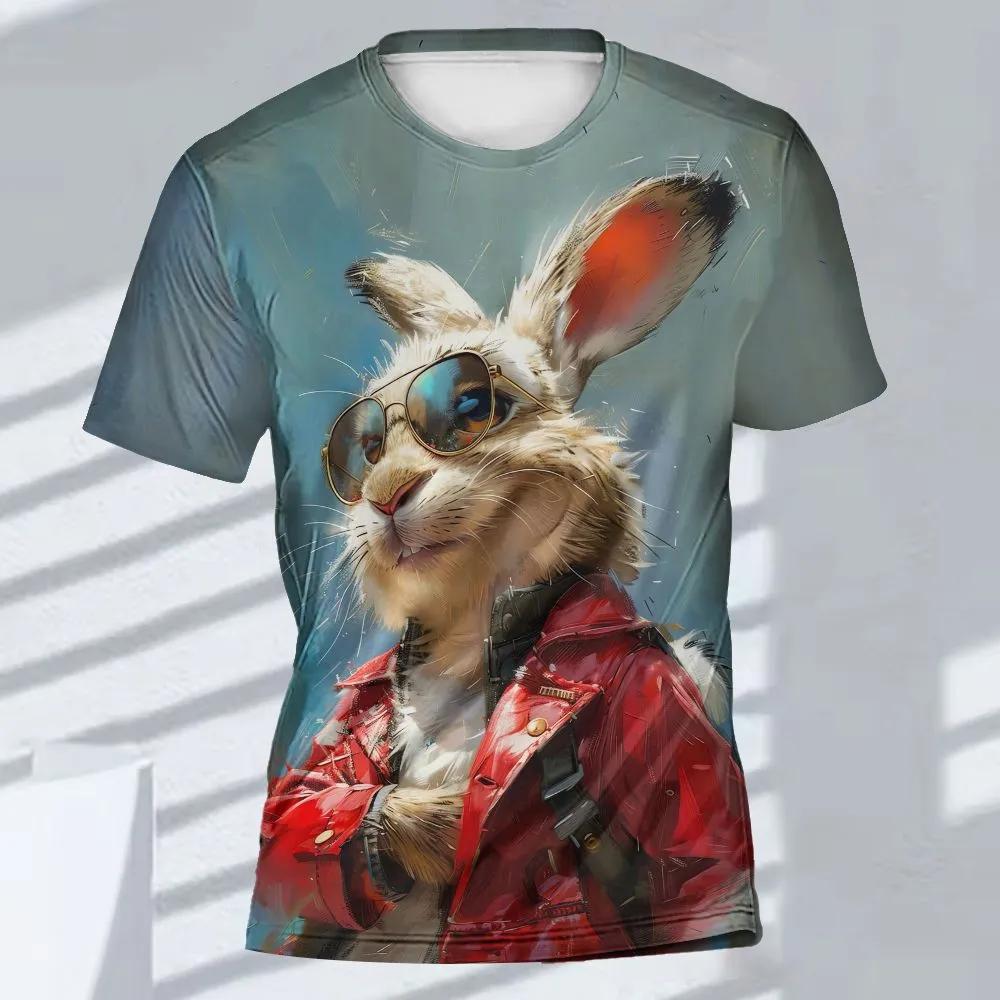 Sommer Herren Freizeit Mode Kreativ Lässig Täglich T-Shirt Locker Lässig T-Shirt 3D Digital Farbe Gedrucktes T-Shirt