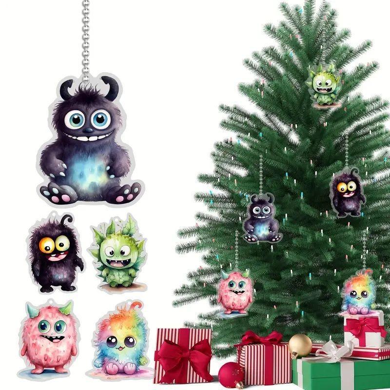 Delightful Acrylic Monster Hanging Keychain Multifunctional Car Decoration Gift For Occasions Festive