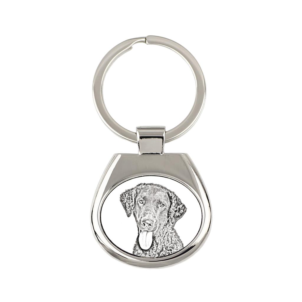 Curly Coated Retriever - Keychain with a Dog, Keychain with a Print, Personalized Pendant from the Art-Dog Brand