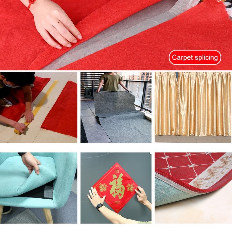Double Sided Grid Cloth Base Tape Translucent Mesh Waterproof Traceless High Viscosity Carpet Adhesive Strong Fixation Tapes