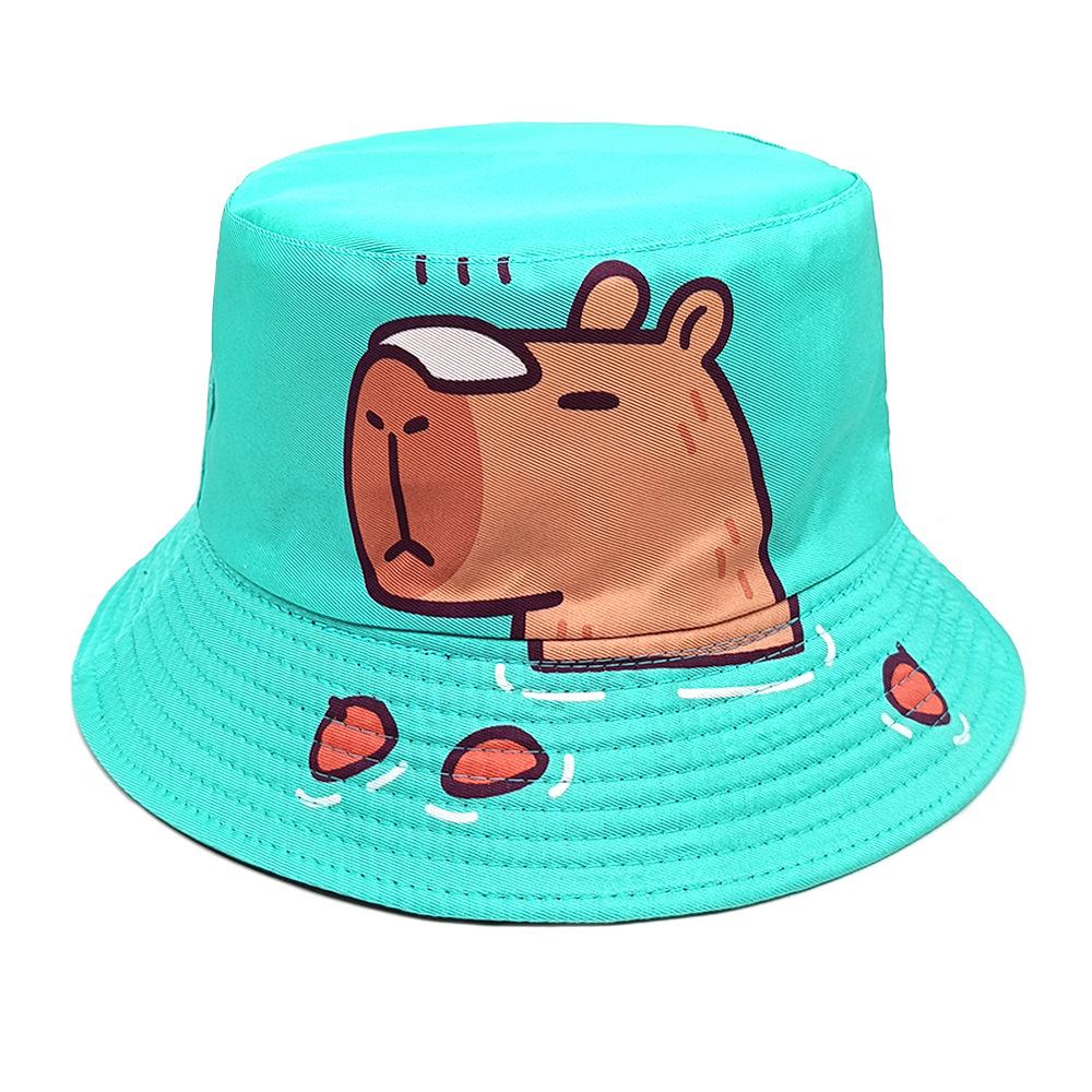Chapeaux à Motifs Dessinés Chapeau de Pêcheur d'Été Anti-Soleil Femme Homme Chapeaux Bob Animaux Mignons Chapeaux de Pêcheur Réversibles (as the picture,56-58cm) brown