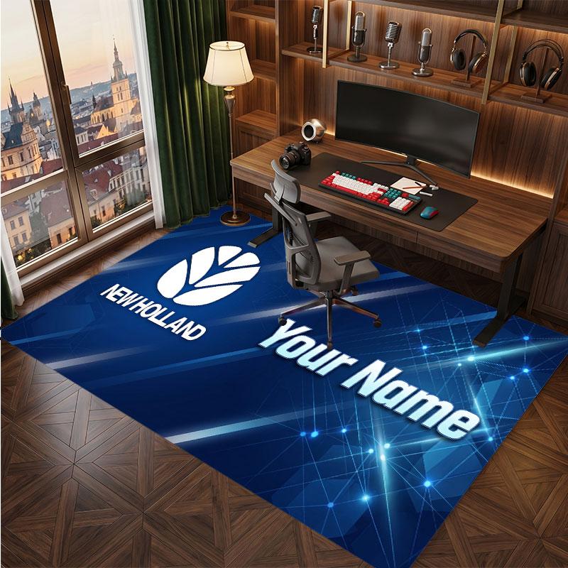 New Holland Personalized Crystal Velvet Carpet, Customized Name Text Soft Anti‑Slip Rug for Living Room Bedroom