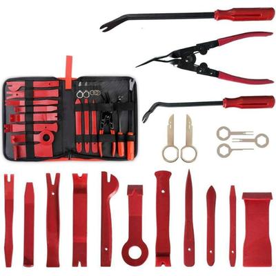 Versatile 19PCS Car Audio Tool Kit - Plastic Pry Bars, Screwdrivers & Light Opening Pliers for Modification