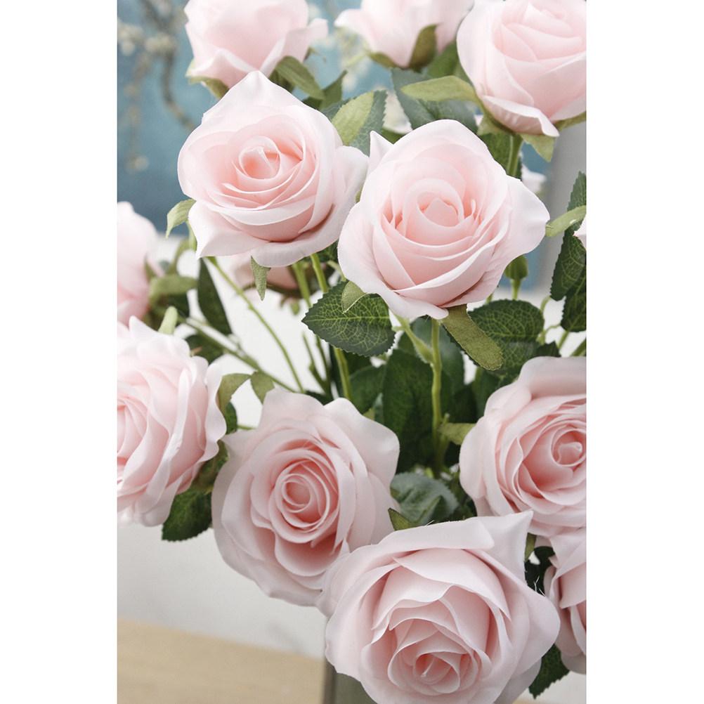 

Artificial Rose Bouquet Sky-Blue Silk Flowers For Home Wedding Party Decor Faux Plant Stems No Watering Needed розовый