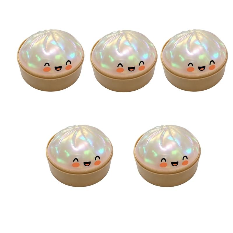 5Pcs Dumpling Press Toy, Giants Glitters Dumpling Fidgets Sensory Toy For Safe And Funny Kitchen Activity With Kids