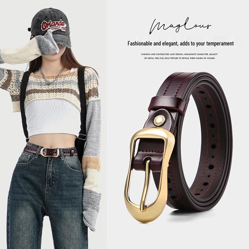 

CARTELO Women s Genuine Leather Pin Buckle Belt 105cm