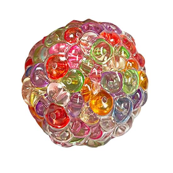 Colorful Bead Stress Ball Toy Anxiety Relief Squeeze Ball Sensory Toy Kids Teens Adults Portable Soft TPR Ball Pinch Fidget Toy