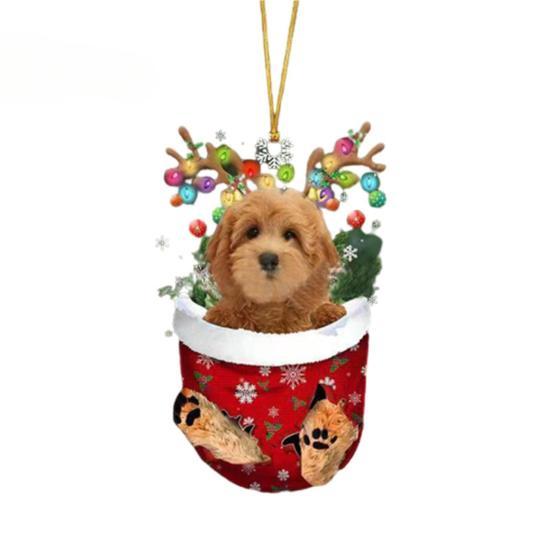 Christmas Tree Hanging Pendant Funny Stockings Design Double-sided Printing Non-fading Charm Ornaments