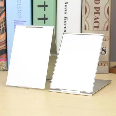 Oglindă pliabilă din aluminiu Mini oglindă portabilă de machiaj Oglindă mică în picioare Oglindă pliabilă compactă de buzunar Instrumente cosmetice
