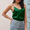 Women's Cami Tank Tops Spaghetti Strap V Neck Satin Camisole Sleeveless Soft Sleeveless Shirts Tank Tops