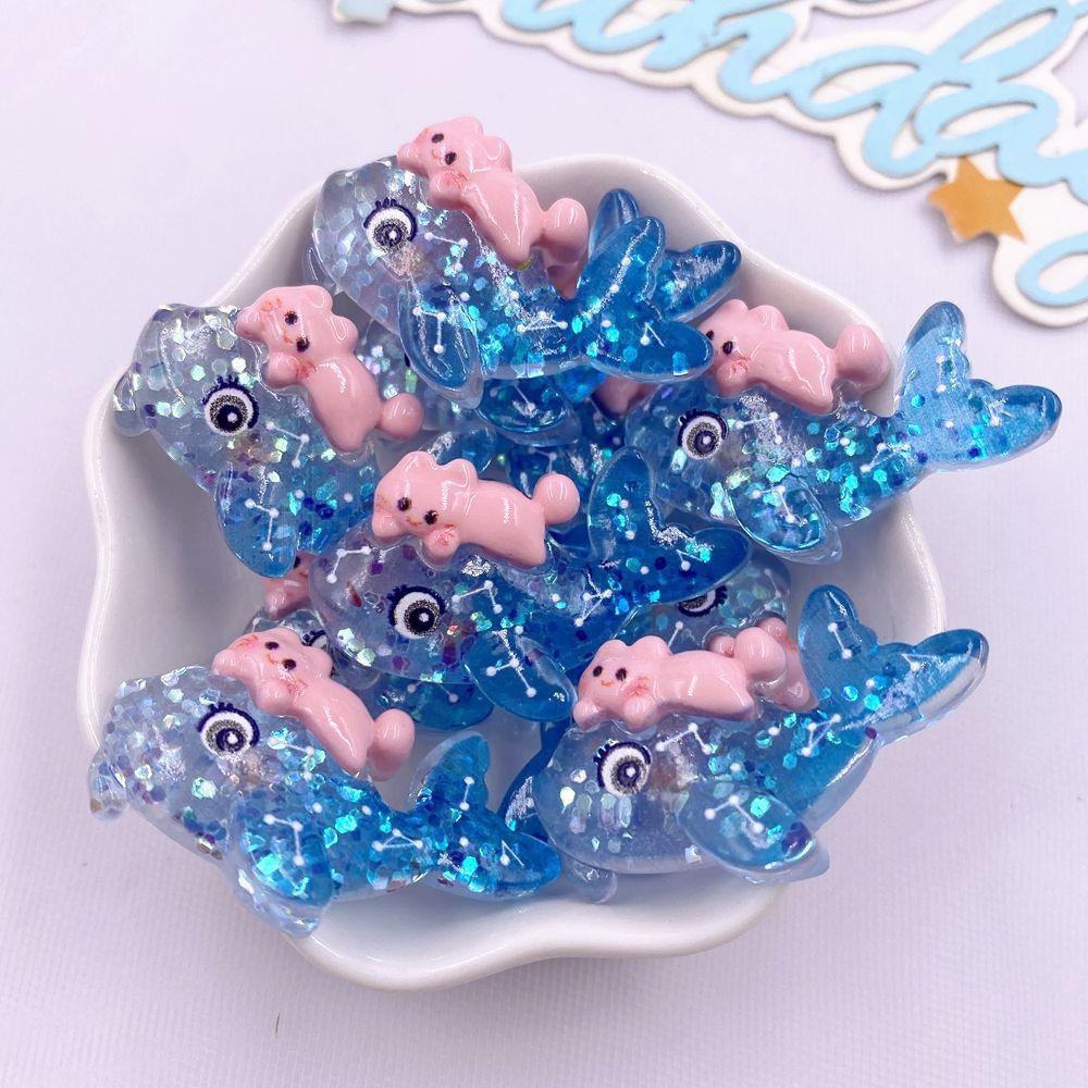 

10 шт. Смола Милые Красочные Морская Черепаха Морская Звезда Кит Синяя Серия Плоские Стразы Мультяшные Фигурки Скрапбукинг DIY Декор Поделки