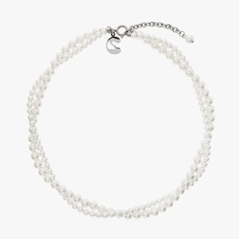 cozywaveclub TWIST NECKLACE_WHITE