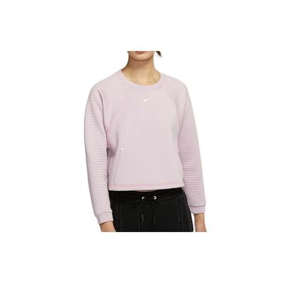 Pro Luxe Knit Crew Neck Training Sweatshirt Women Tops Pink Purple Red CU5746-516
