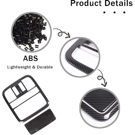 Front Reading Light Panel Cover Trim for Honda Pilot 2019-2022, ABS Material Reading Light Frame Cover Decor Protector Accessories (Carbon Fiber